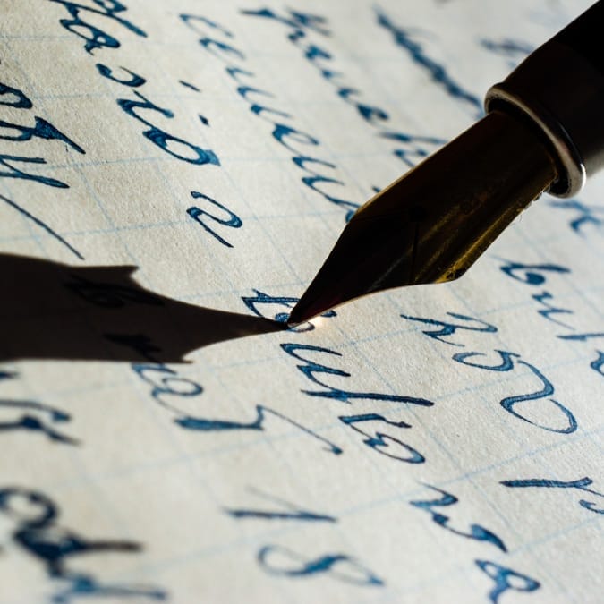 Calligraphy old-school hobby
