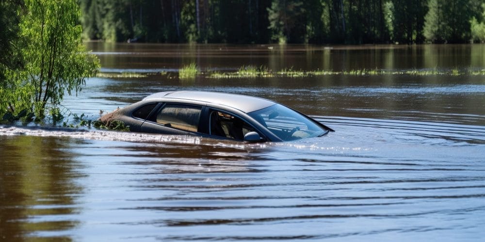 sinking car