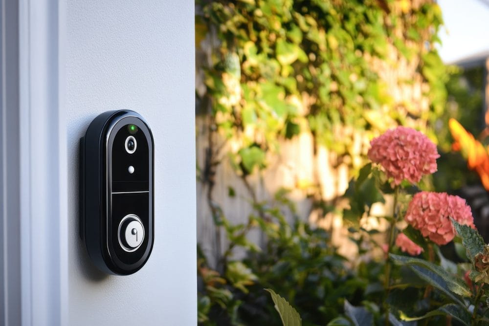 Black doorbell camera