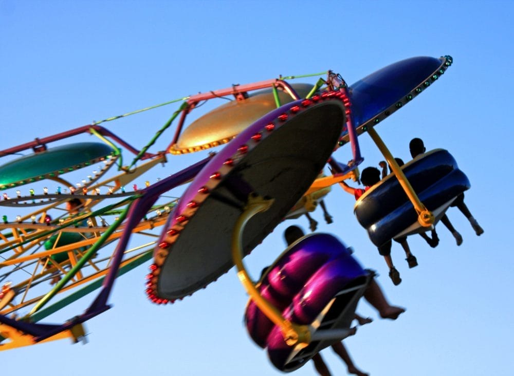 People on a ride at a theme park