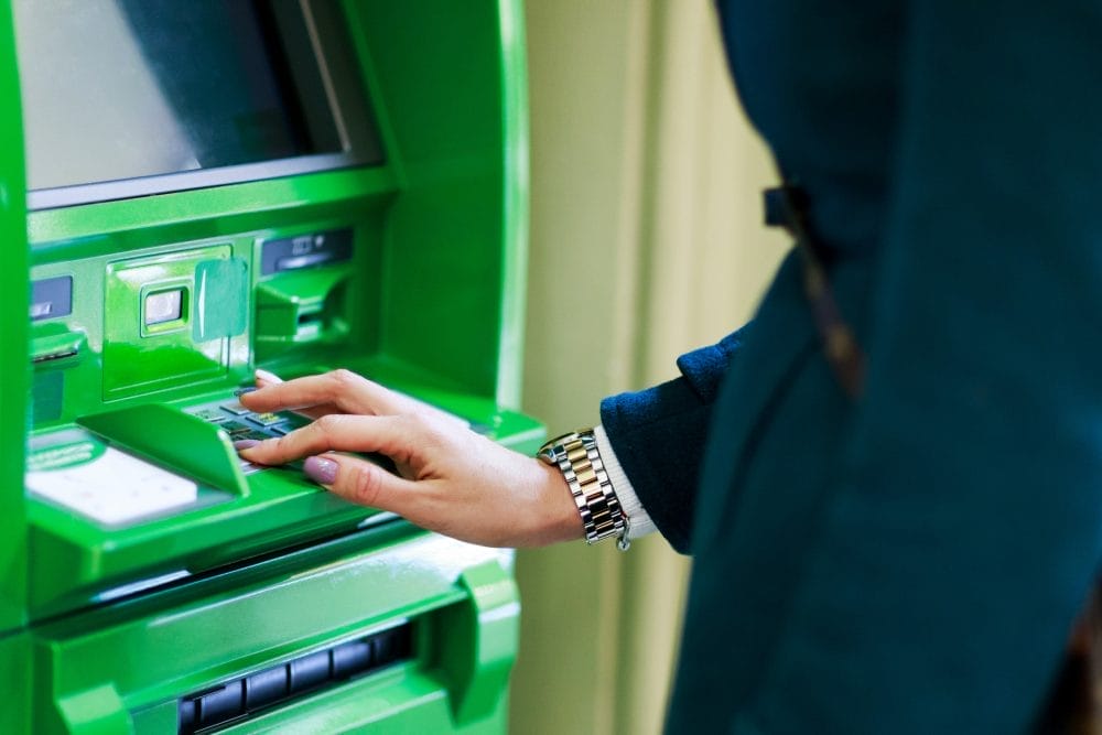 woman using an ATM