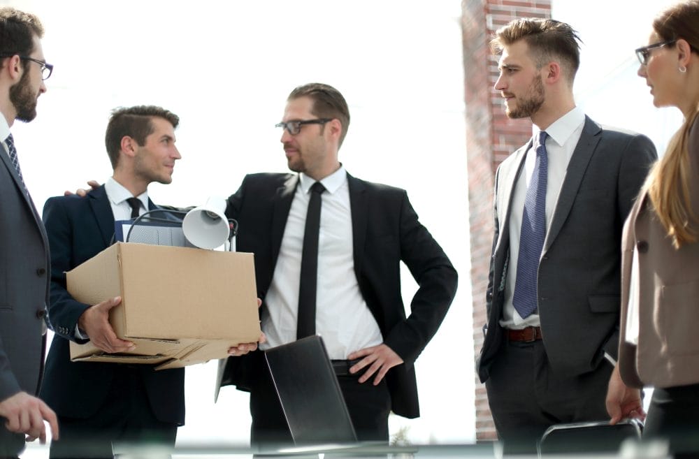 business group welcoming new employee