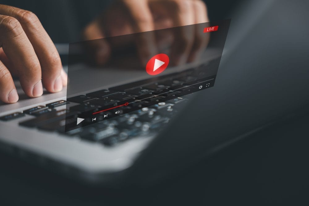 Someone streaming a video on their computer