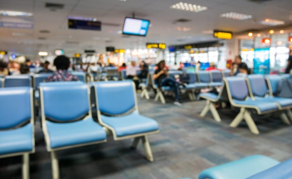 An airport, that features a lounge - a common credit card perk