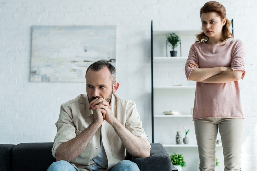 A man pushed away by his spouse because of small recurring habits