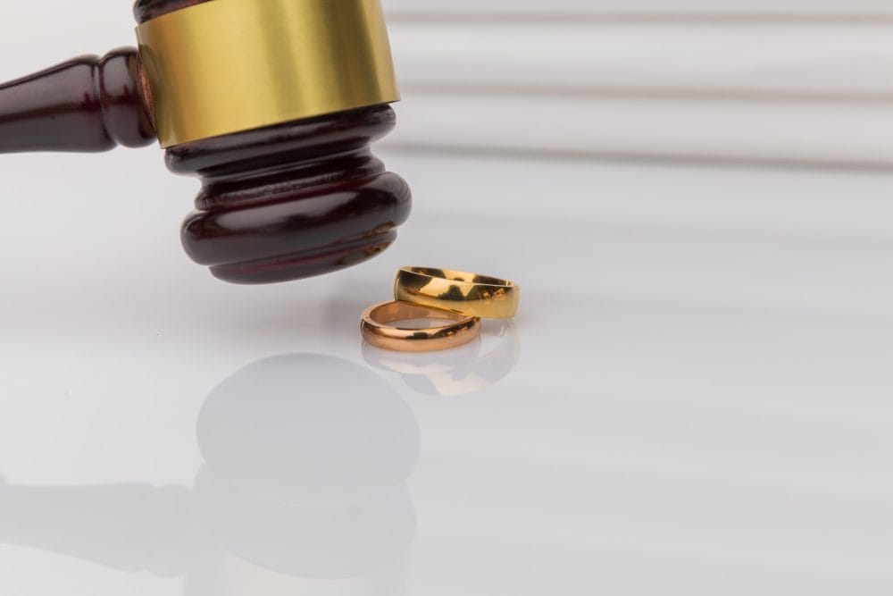 A couple getting a divorce and splitting their rings