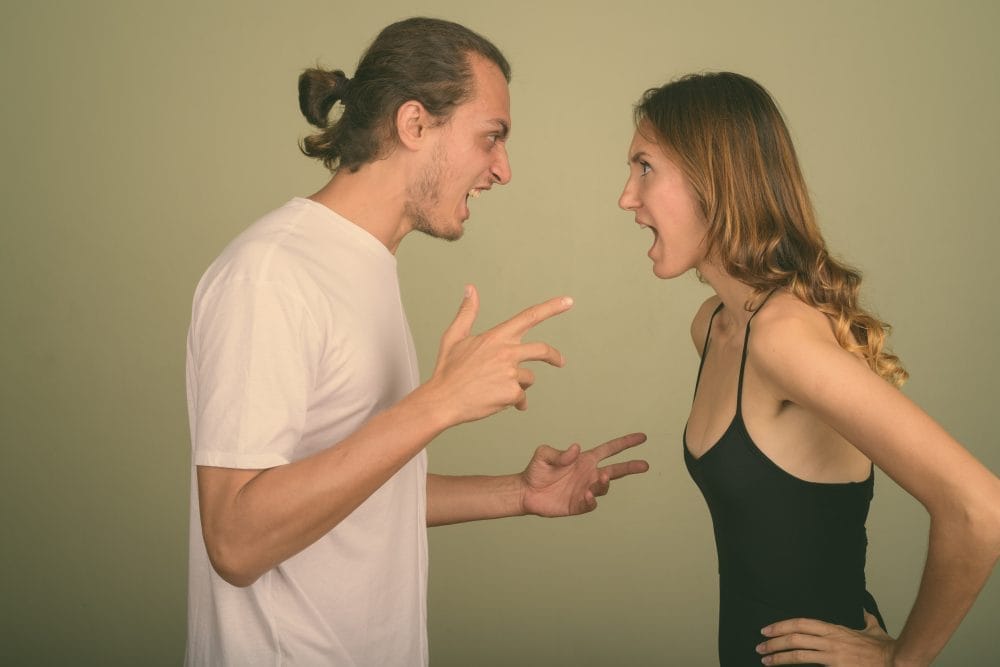 A couple fighting over money
