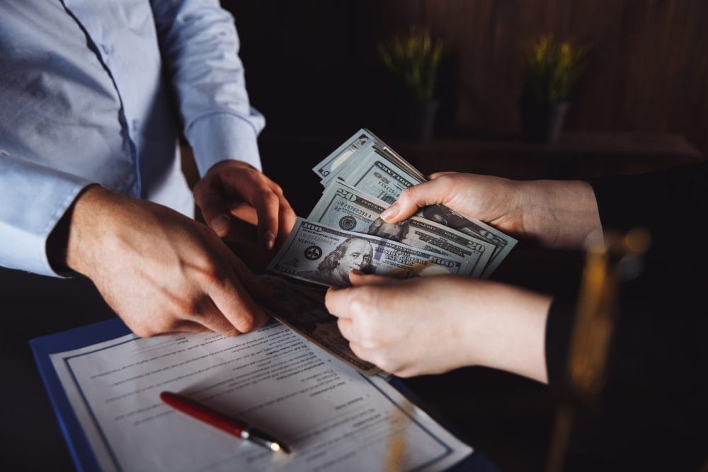 Someone accepting a family loan to start a business