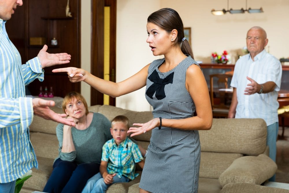A family arguing over wealth secrets that can keep families from speaking for decades
