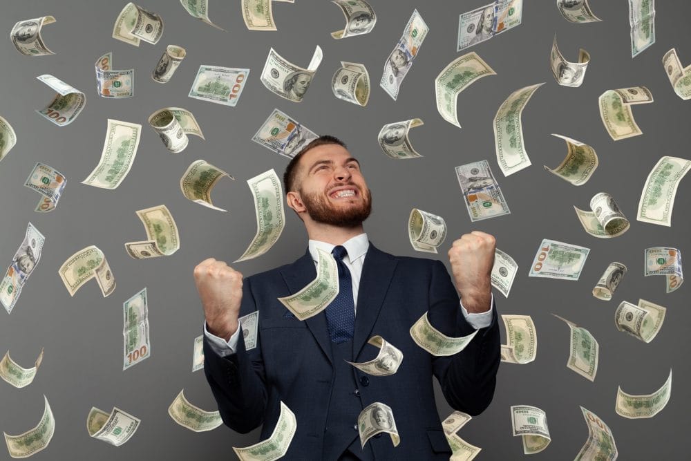 A rich young man with a lot of money and a millionaire mindset