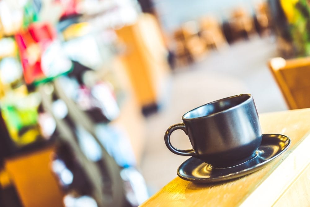 A mug of coffee at a popular coffee chain