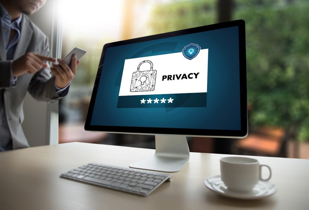 A computer with privacy protection on it