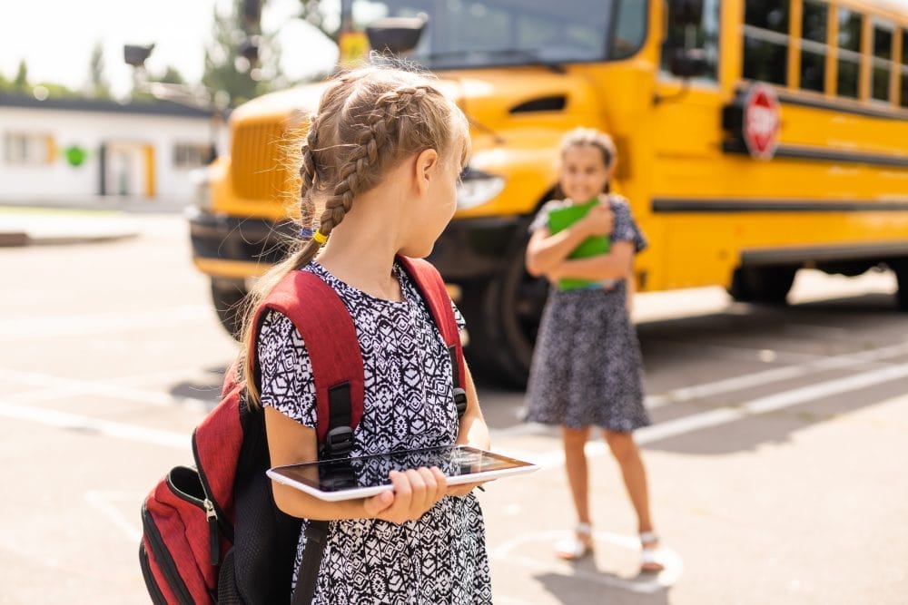 A young student, one of many in American schools
