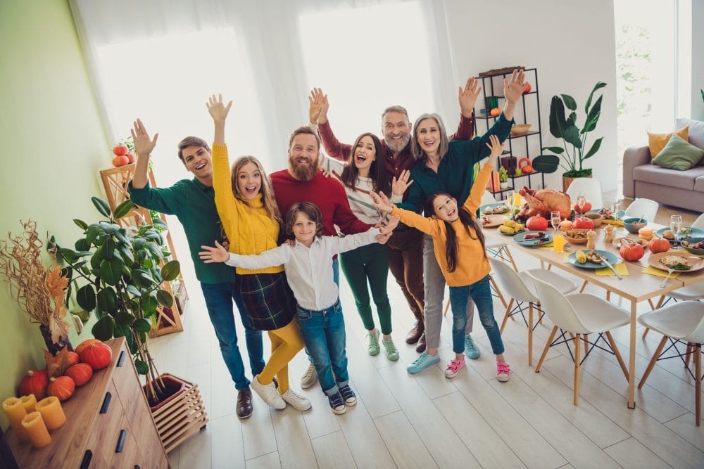 A family having fun at a gathering