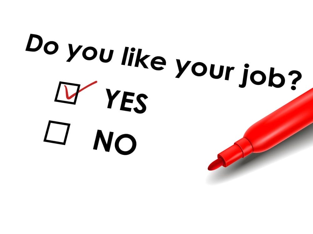 A red pen on a job survey