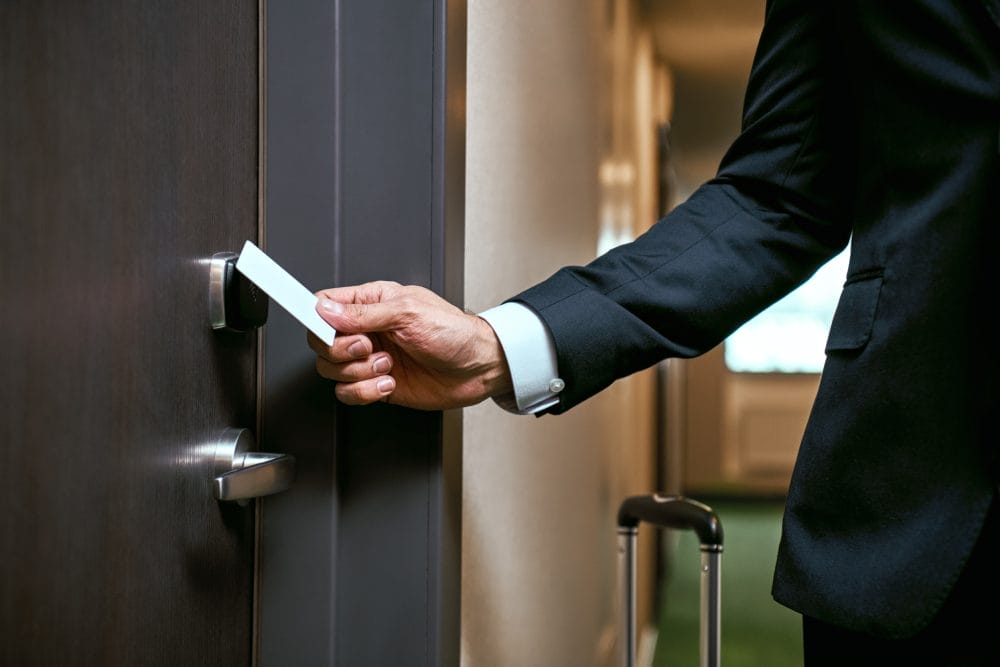 Used hotel key cards can be reprogrammed and used days later.